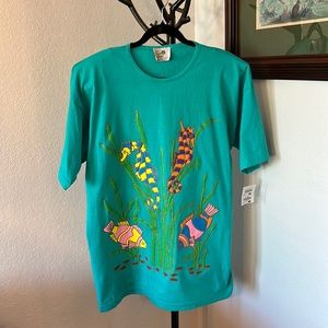 Vintage 1980’s Cotton Teeshirt Sea World Decoration Size XL